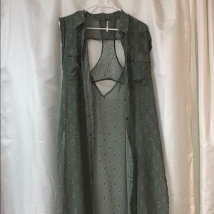 Olive green Free People cardigan